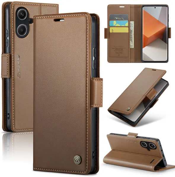 CaseMe Xiaomi Redmi Note 13 Pro Plus Retro Leather Wallet Case With RFID Blocking Card Slots - Image 9
