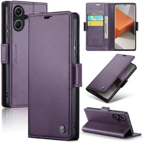CaseMe Xiaomi Redmi Note 13 Pro Plus Retro Leather Wallet Case With RFID Blocking Card Slots - Image 2