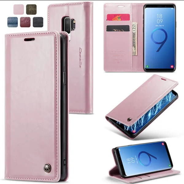 CaseMe Samsung Galaxy S9 Plus Soft PU Leather Flip Wallet Case with 2 Card Slots - Image 5