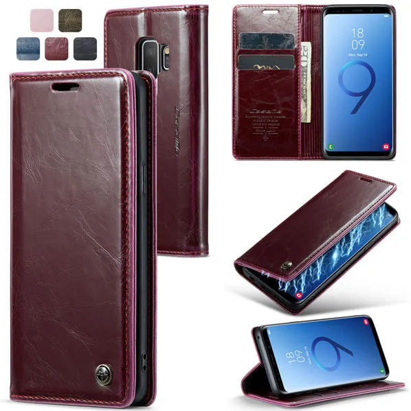 CaseMe Samsung Galaxy S9 Plus Soft PU Leather Flip Wallet Case with 2 Card Slots - Image 2