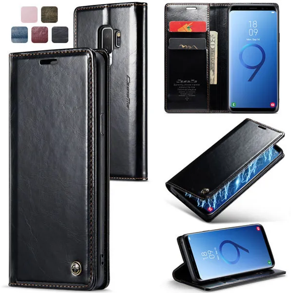 CaseMe Samsung Galaxy S9 Plus Soft PU Leather Flip Wallet Case with 2 Card Slots - Image 3