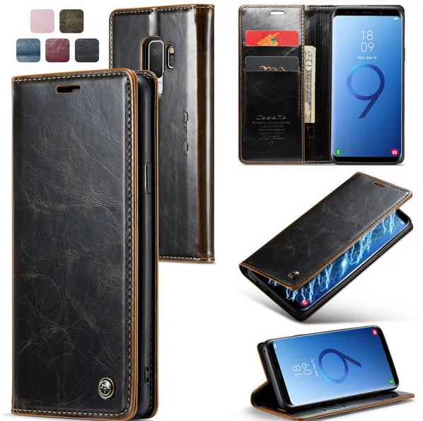 CaseMe Samsung Galaxy S9 Plus Soft PU Leather Flip Wallet Case with 2 Card Slots - Image 4