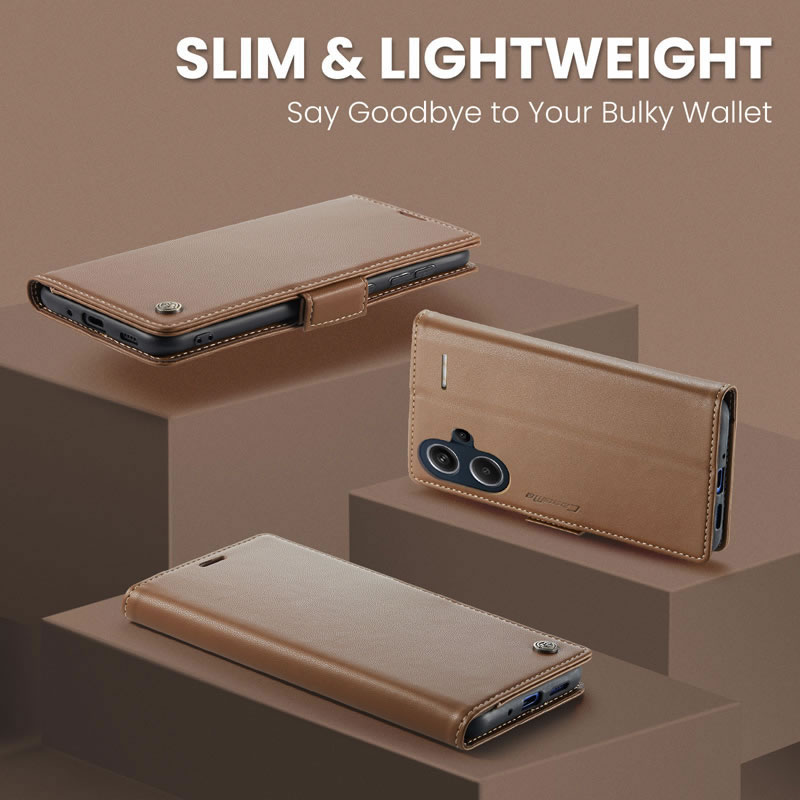 CaseMe Xiaomi Redmi Note 13 Pro Plus Retro Leather Wallet Case With RFID Blocking Card Slots - Image 8