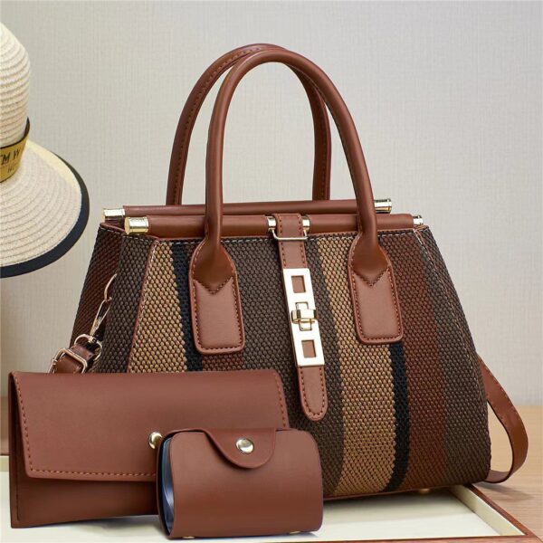 Premium @Women’S All Seasons Vintage Style Square Zipper Buckle Tote Bag. - Image 6
