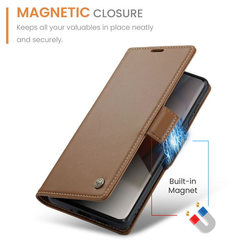 CaseMe Xiaomi Redmi Note 13 Pro Plus Retro Leather Wallet Case With RFID Blocking Card Slots - Image 7