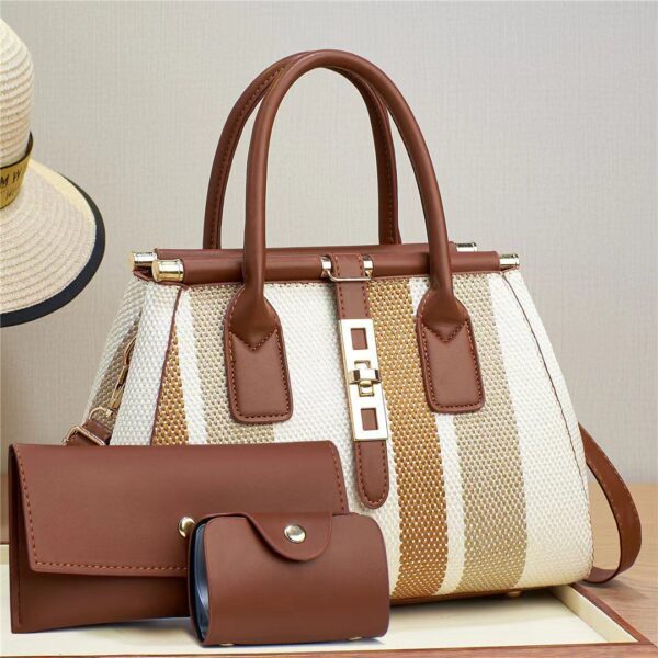 Premium @Women’S All Seasons Vintage Style Square Zipper Buckle Tote Bag.
