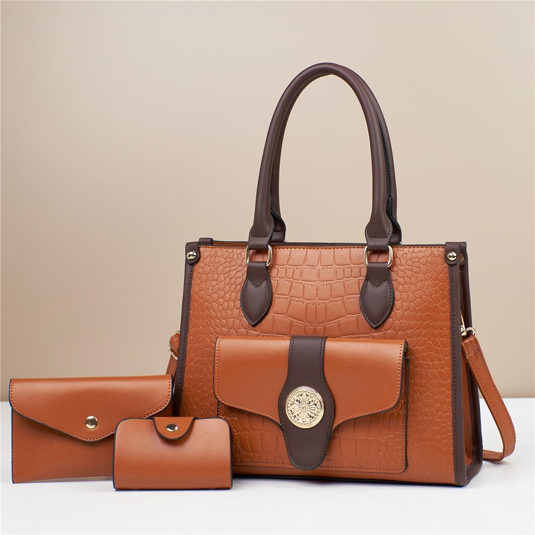 Luxury Versatile Set 3 in 1 Ladies Cross body Shoulder PU Ladies Purses For Women. - Image 2