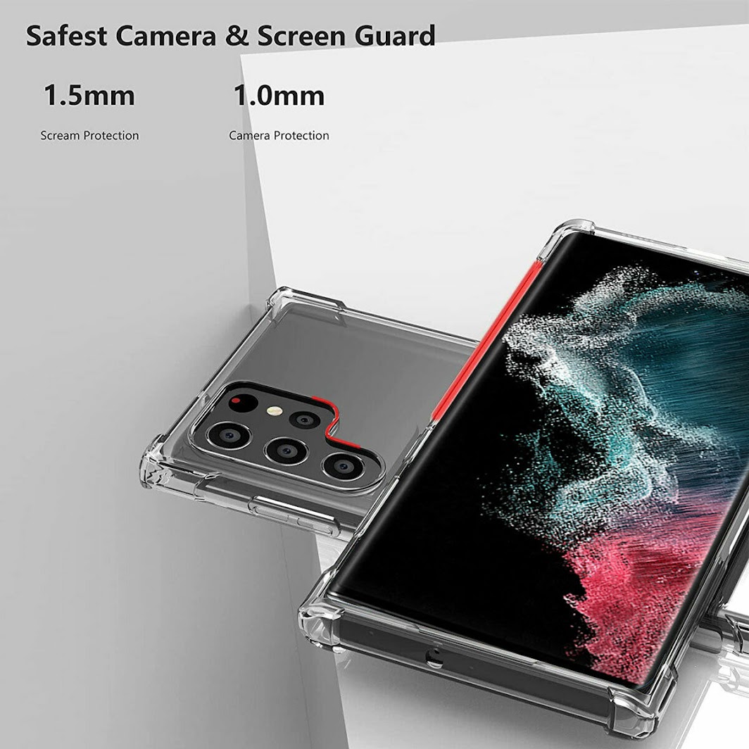 Samsung Galaxy S21 Ultra, S22 Ultra and S23 Ultra Premium Anti Burst Case Shockproof Armour Soft Transparent - Image 15