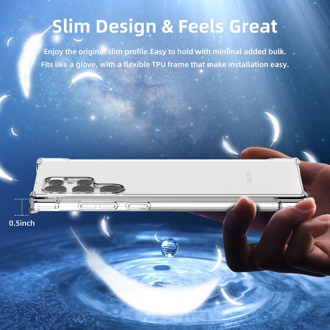 Samsung Galaxy S21 Ultra, S22 Ultra and S23 Ultra Premium Anti Burst Case Shockproof Armour Soft Transparent - Image 12