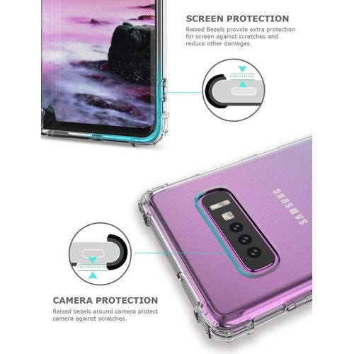 Samsung Galaxy S10 Series Antiburst Shockproof Bumper Protective Phone Cover, Hybrid Design Hard PC Back with Flexible TPU Frame - Image 13