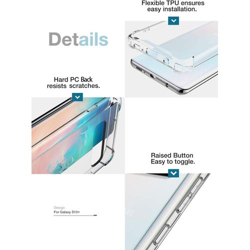 Samsung Galaxy S10 Series Antiburst Shockproof Bumper Protective Phone Cover, Hybrid Design Hard PC Back with Flexible TPU Frame - Image 8