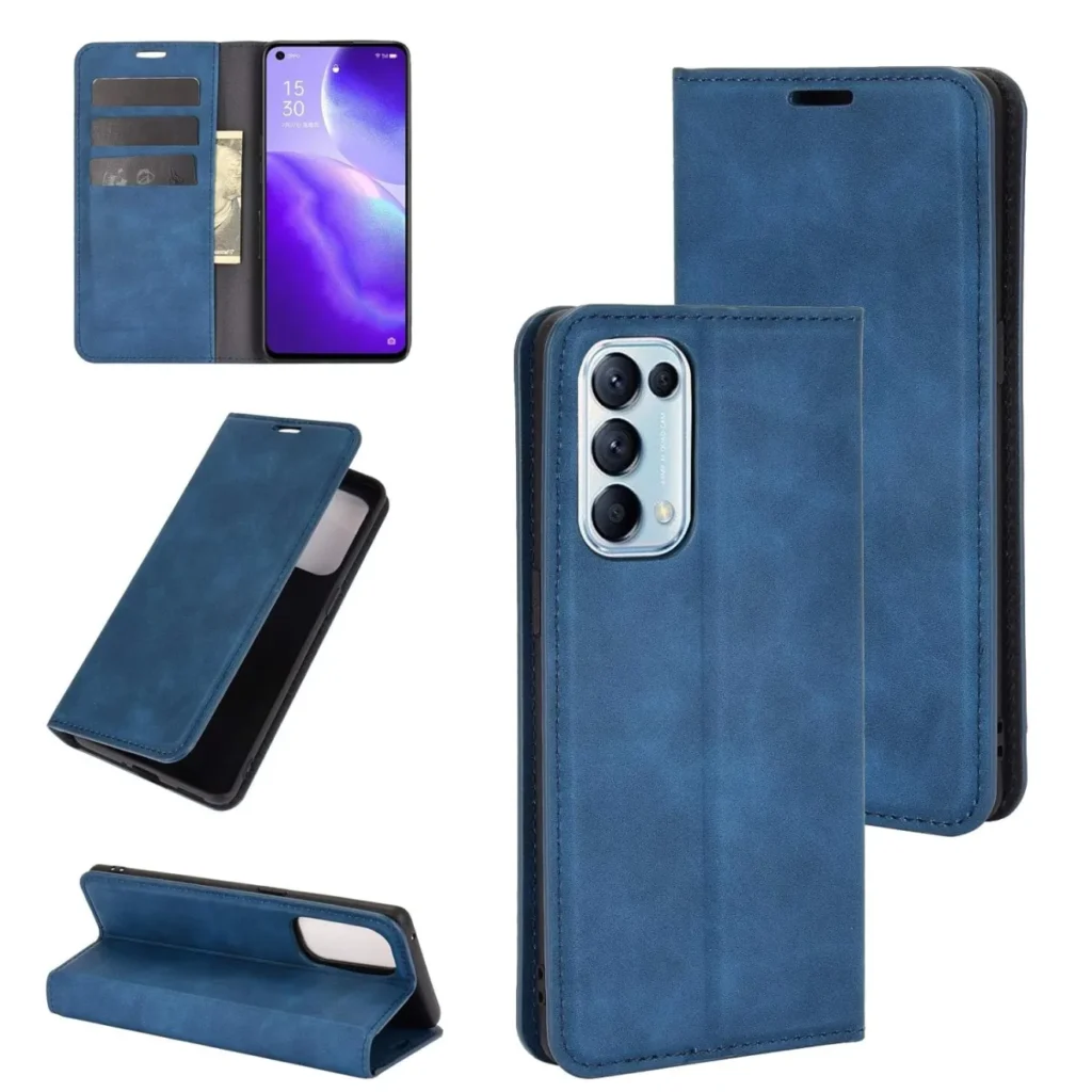 Oppo Reno 3,Reno 4, Reno5 and Reno 6 5G Premium Original and Authentic PU Leather Flip Wallet cover case - Image 14