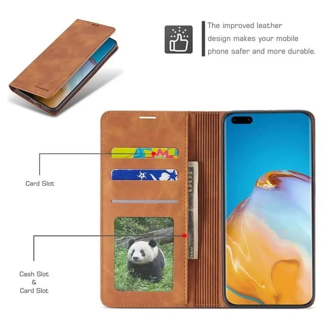 Oppo Reno 3,Reno 4, Reno5 and Reno 6 5G Premium Original and Authentic PU Leather Flip Wallet cover case - Image 11