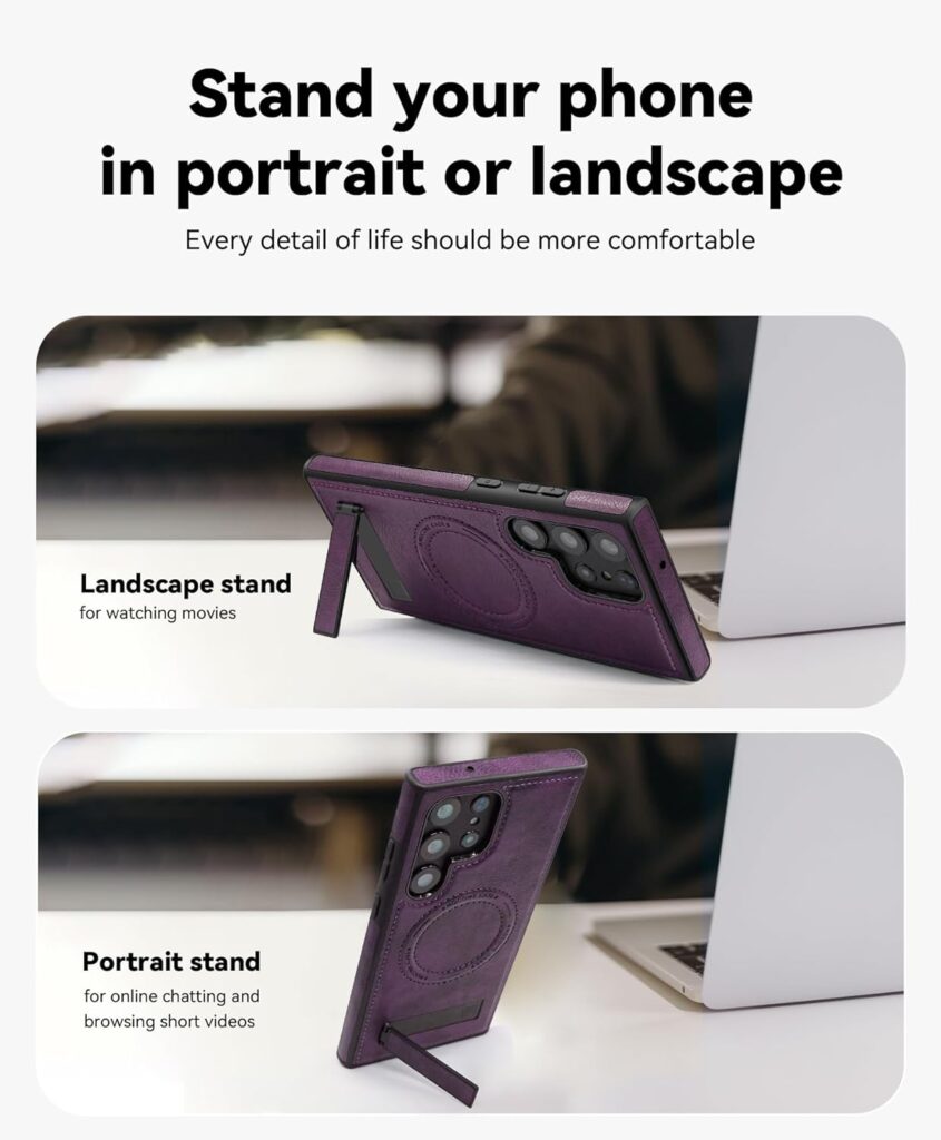 Samsung Galaxy S25 Series Magnetic PU Leather Magsafe Protective Cover Case - Image 15