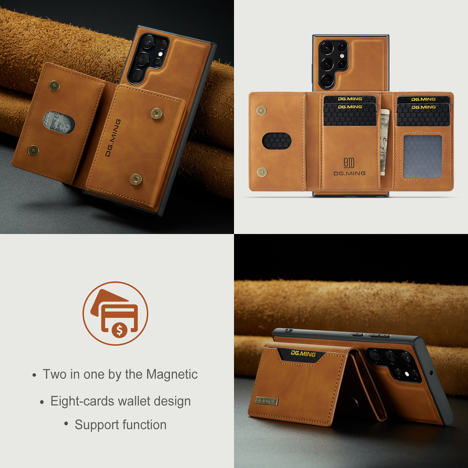 Samsung S22 Ultra,Samsung S23 Ultra and Samsung S24 Ultra Luxury Premium Luxury 2in1 Separable Leather Card Slot Wallet Magnetic Phone Case - Image 17