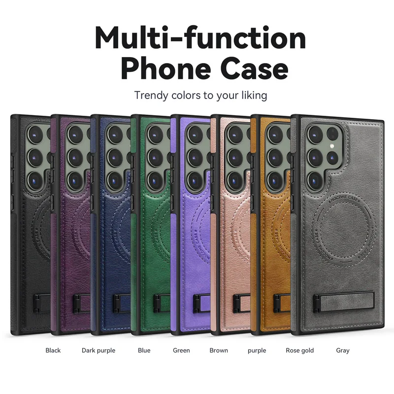 Samsung Galaxy S25 Series Magnetic PU Leather Magsafe Protective Cover Case - Image 4