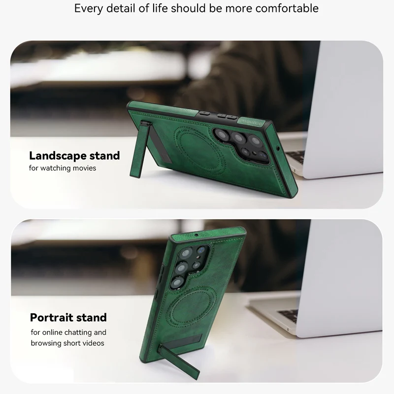 Samsung Galaxy S25 Series Magnetic PU Leather Magsafe Protective Cover Case - Image 8