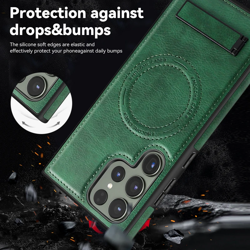 Samsung Galaxy S25 Series Magnetic PU Leather Magsafe Protective Cover Case - Image 11