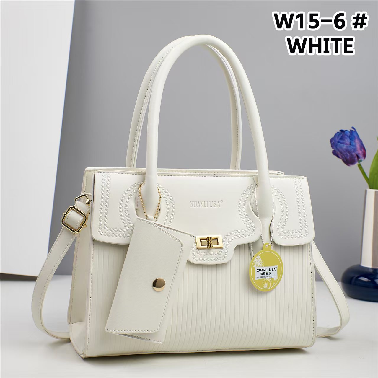 Classic Golden Grain Leather Pattern Multifunctional Crossbody Shoulder Handbag - Image 8