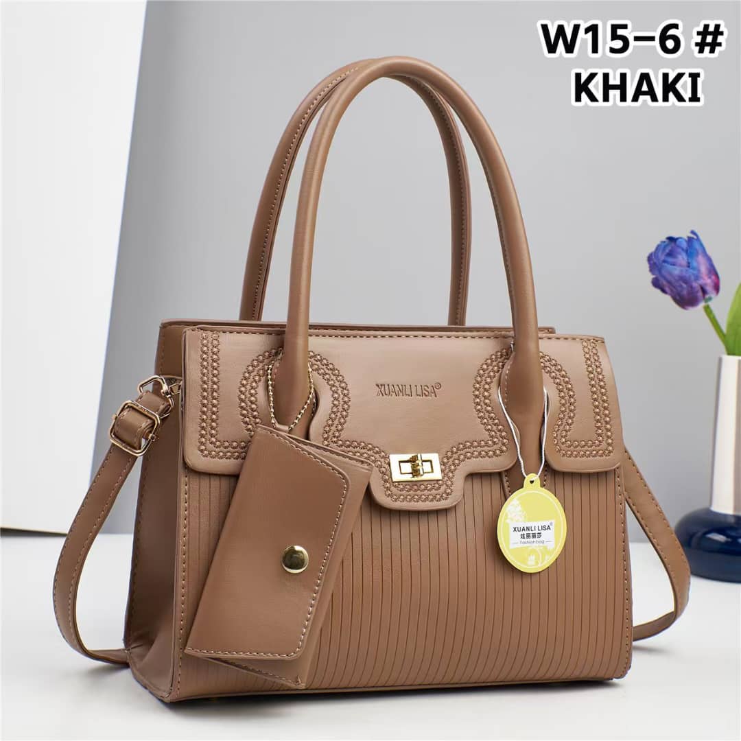 Classic Golden Grain Leather Pattern Multifunctional Crossbody Shoulder Handbag - Image 2