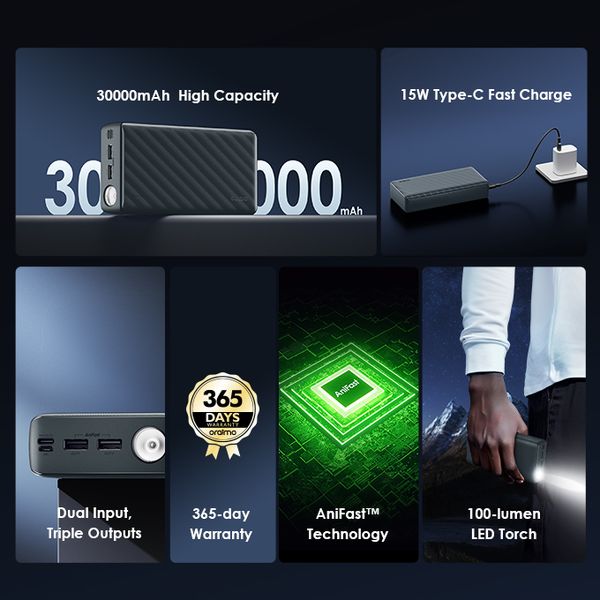 oraimo PowerBox 300 Lit 30000mAh 15W Power Bank - Image 8