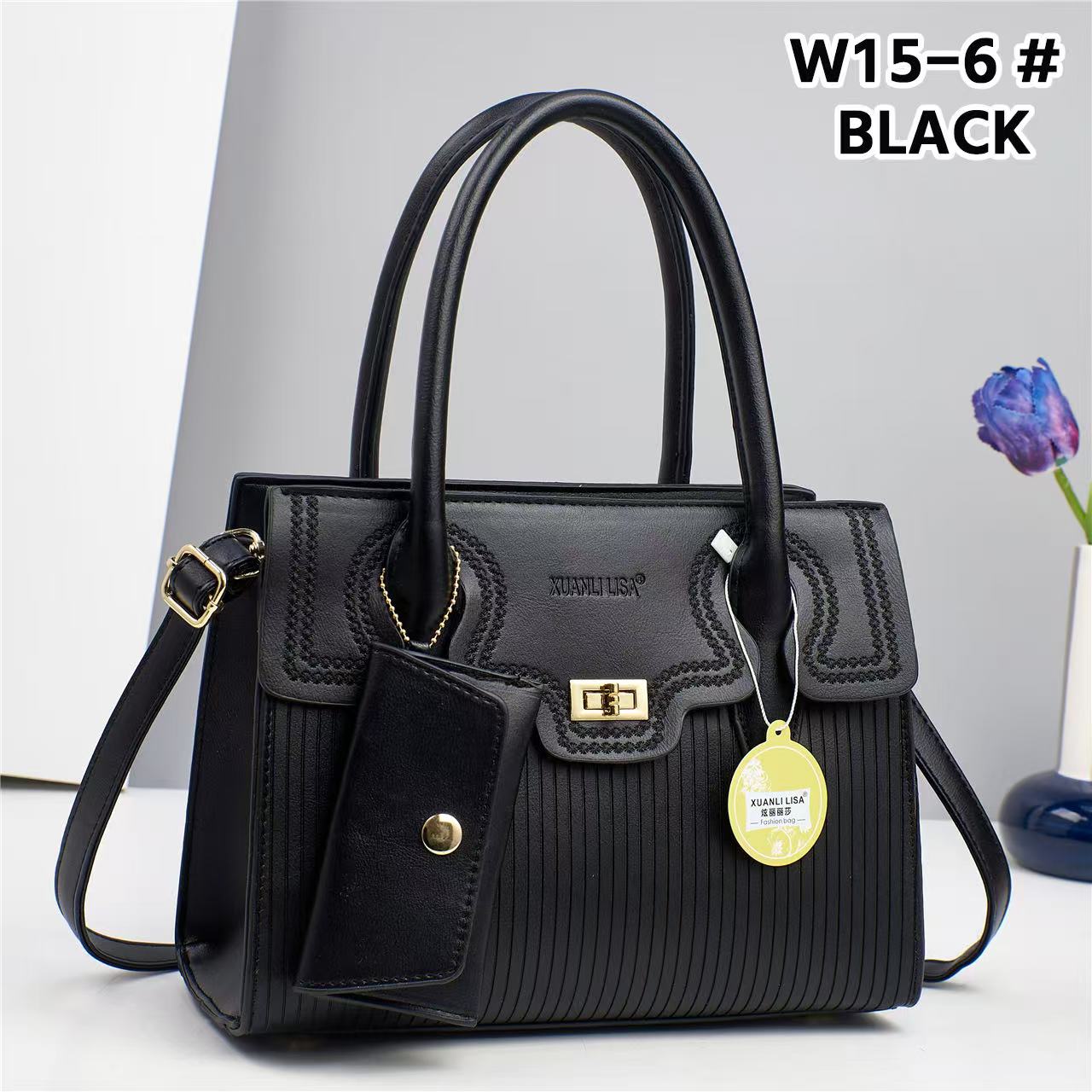 Classic Golden Grain Leather Pattern Multifunctional Crossbody Shoulder Handbag - Image 7