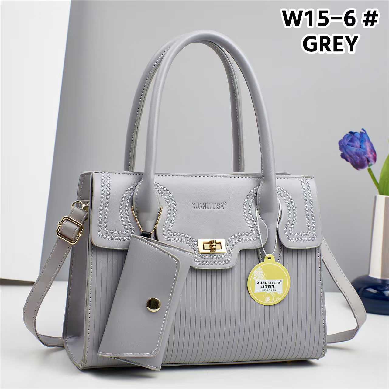 Classic Golden Grain Leather Pattern Multifunctional Crossbody Shoulder Handbag - Image 4